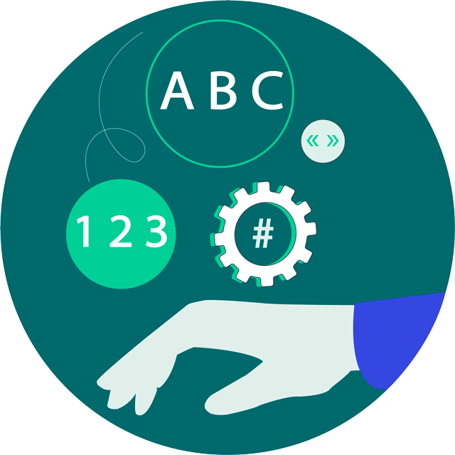 the Data entry recruitment tests assess candidates' typing skills. Using practical questions in an online text editor, candidates are asked to enter text, numeric or alphanumeric data within a given timeframe.  icon