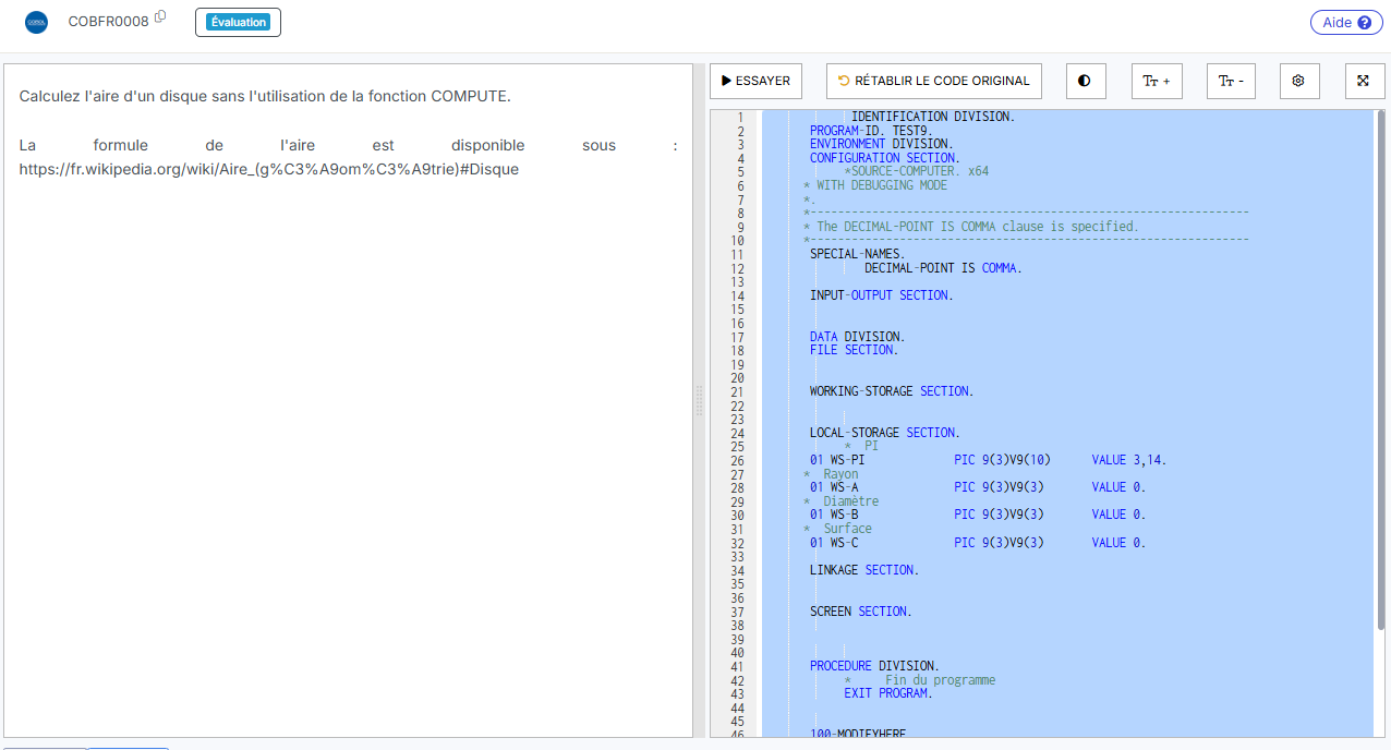 Cobol<br />Assessment Test