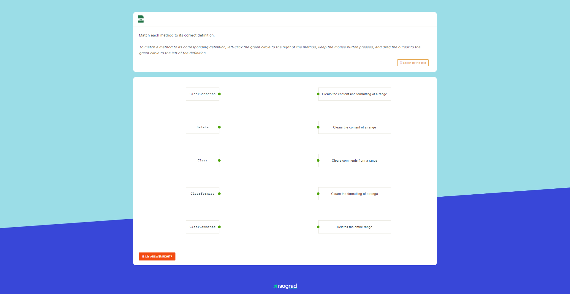 Microsoft VBA Excel<br />Assessment Test