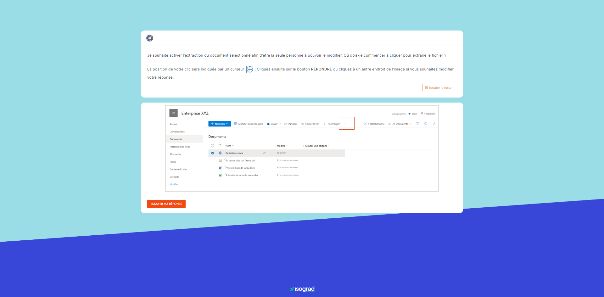 Test d'évaluation<br />Plateforme Collaborative Microsoft 365