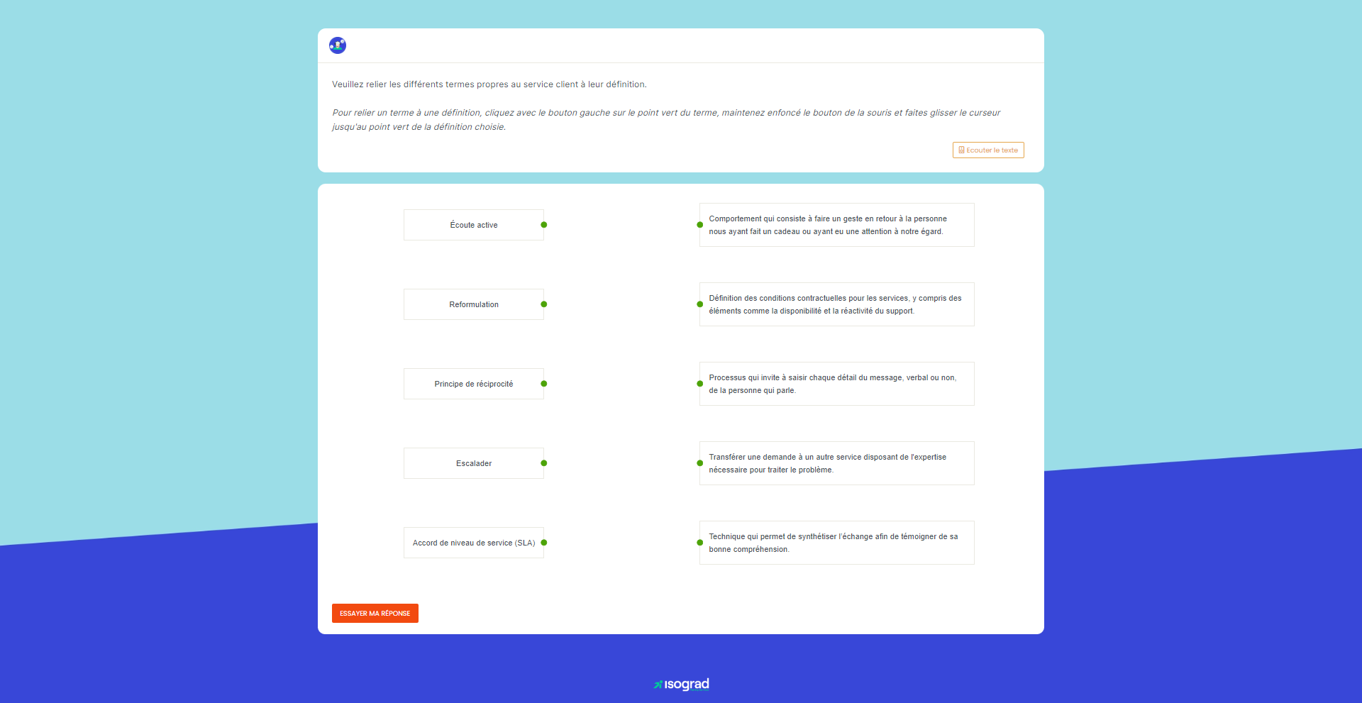 Test d'évaluation<br />Service Client